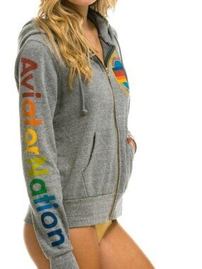 Aviator Nation Hoodie Heather grey Venice, CA SIZE MEDIUM